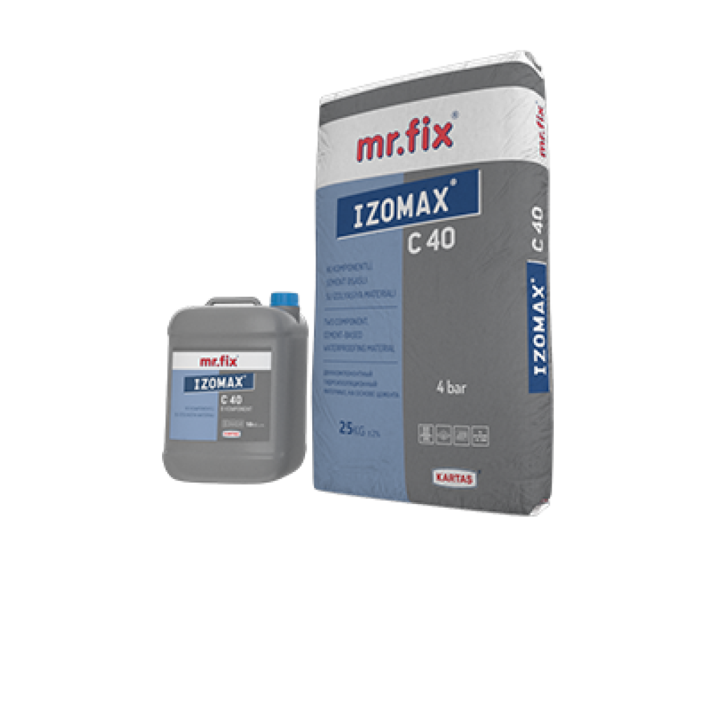 MR.FİX İzomax C 40 - Sement əsasli iki komponentli yari elastik su izolyasiya (35 kq)