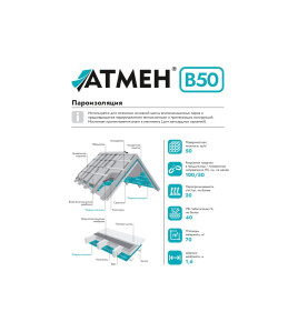 ATMEN B50 - Buxar izolyasiya membranı (70 kv.m) ATMEN B50 - Buxar izolyasiya membranı (70 kv.m)