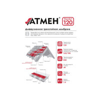 ATMEN Standart 120 - Diffuziyalı üç qatlı membran su və külək izolyasiya membranı (70 m2) ATMEN Standart 120 - Diffuziyalı üç qatlı membran su və külək izolyasiya membranı (70 m2)