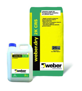 Sement esasli iki komponetlı elastic neqative su izolyasiya Weber.dry 2K CRS A=25 kq B=2 kq