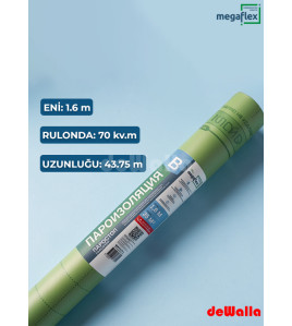 Megaflex İki qatlı buxar izolyasiya materialı Parostop B (70 m²)