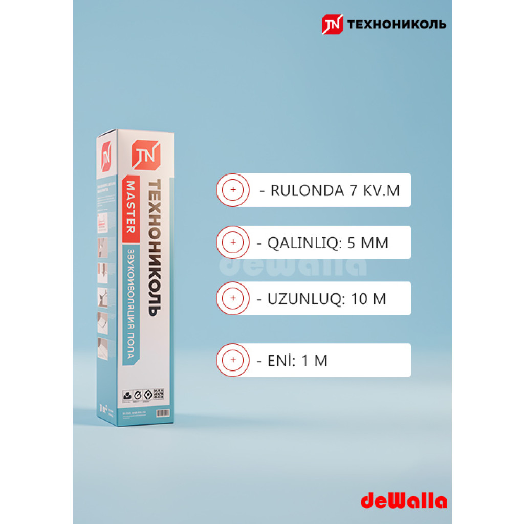 Döşəmə üçün Səs İzolyasiyası Texnonikol 7000х1000 mm