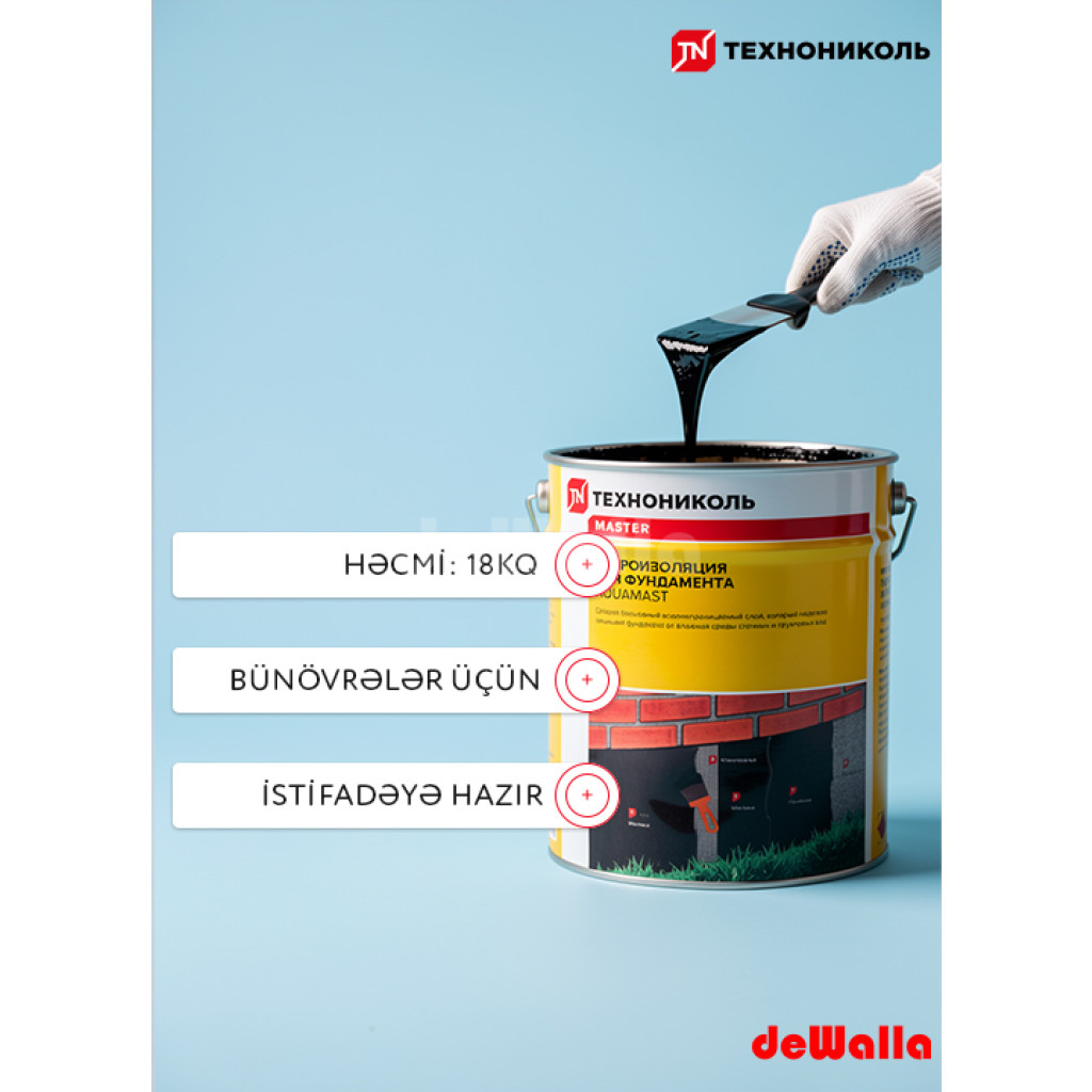 Texnonikol bitumlu su izolyasiya mastikası AquaMast 18 kq