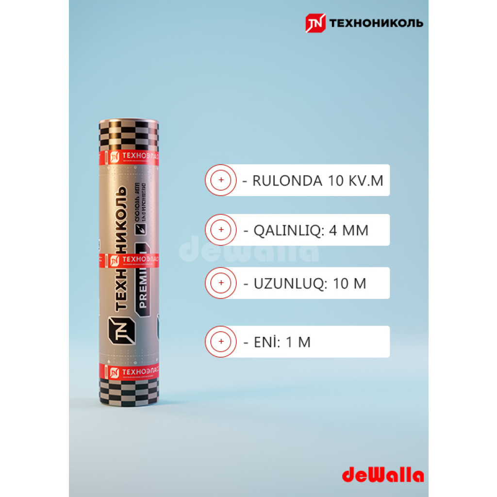 Su izolyasiya bitum membranı Texnonikol Texnoelast EPP 10x1 m