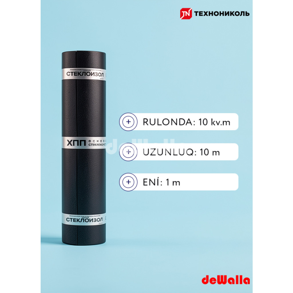 Texnonikol Stekloizol XPP 2.5 su izolyasiya bitum membranı 10x1 m