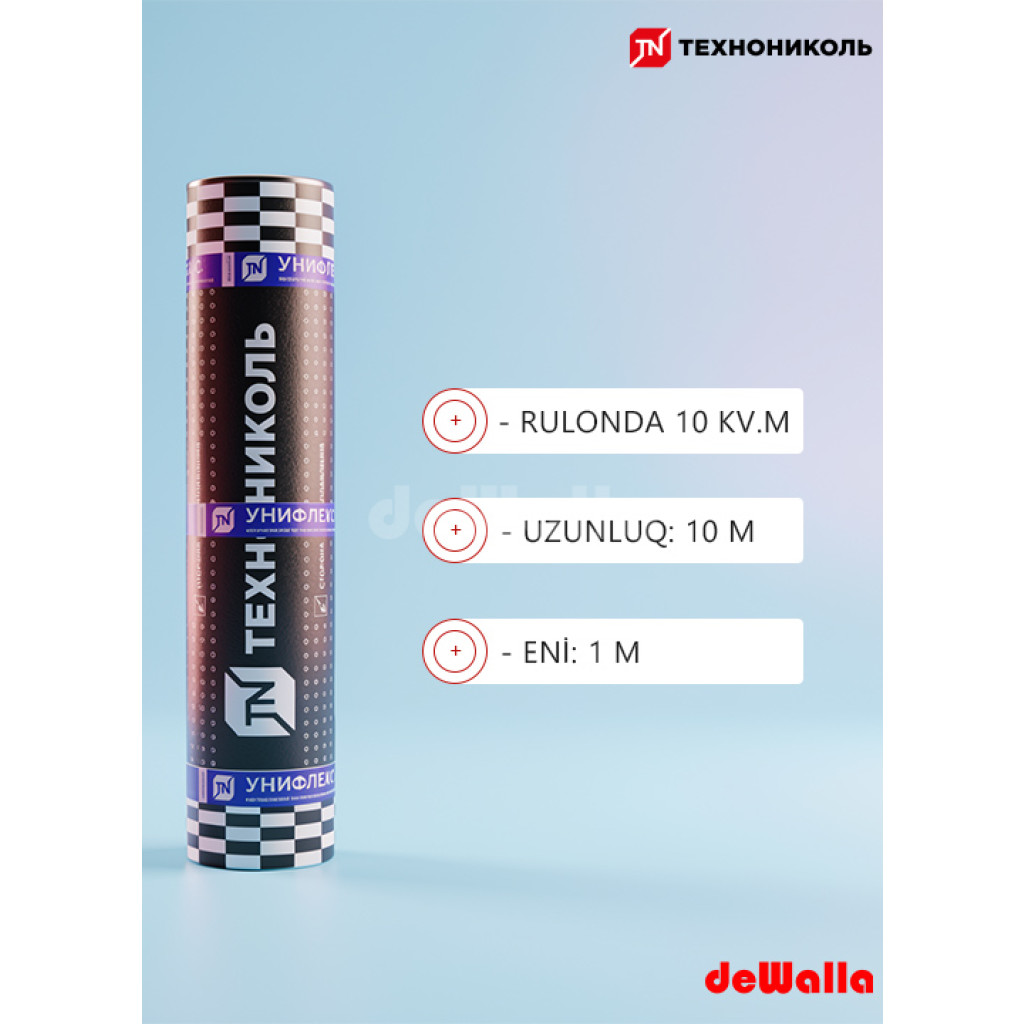 Texnonikol su izolyasiya bitum membranı Unifleks EPP 10x1 m