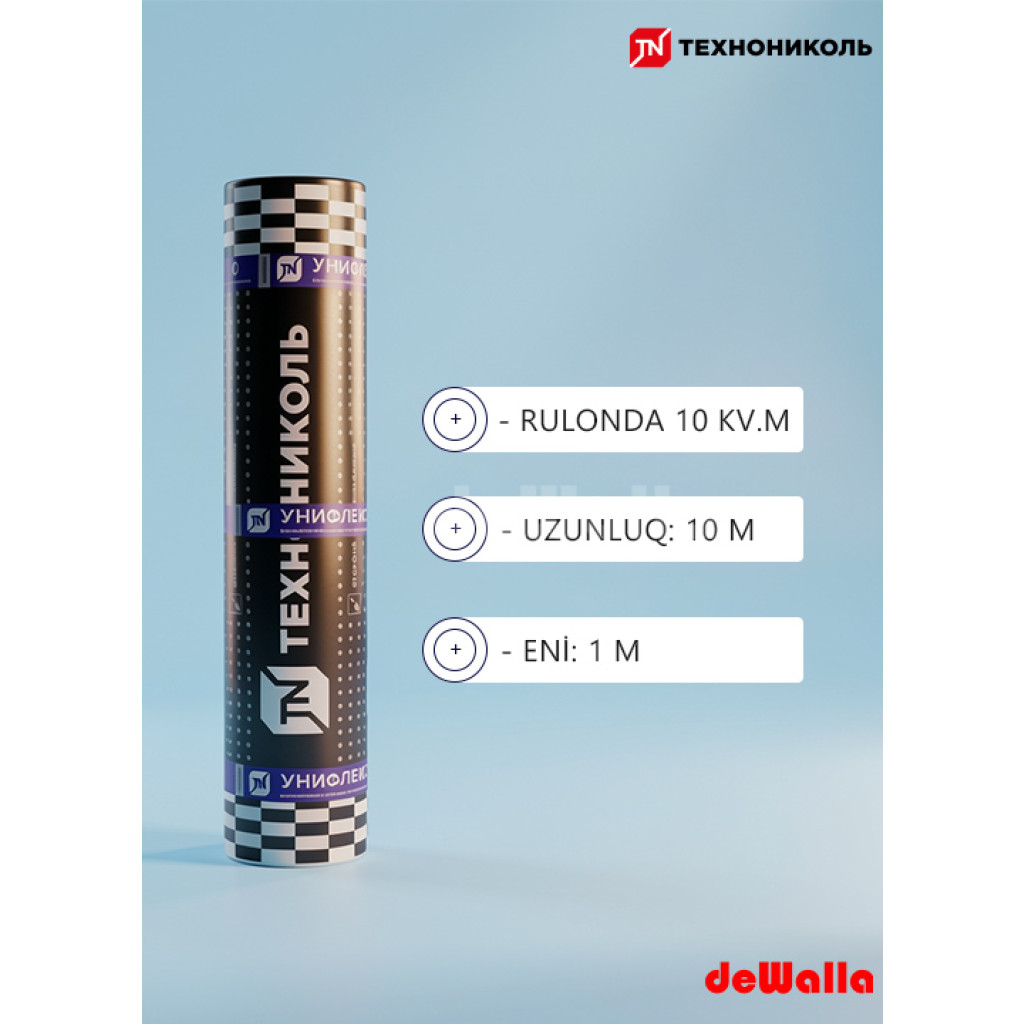 Texnonikol su izolyasiya bitum membranı Unifleks TPP 10x1 m