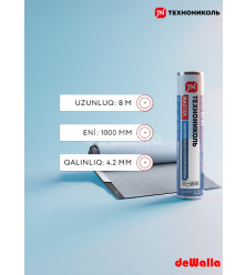 Düz dam üçün yapışqanlı bitum əsaslı (tol) su izolyasiyası Texnonikol Master (1x8 m)