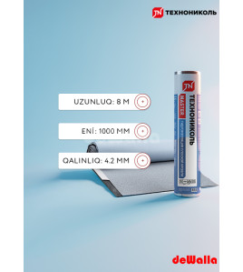Düz dam üçün yapışqanlı bitum əsaslı (tol) su izolyasiyası Texnonikol Master (1x8 m)